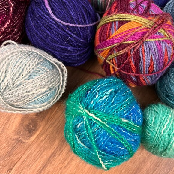 Natural Fiber Hand-Spun Hand Dyed Yarn Remnant Lot - Picture 6 of 16